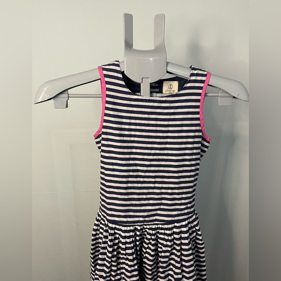 Lands end‎ Striped Navy and Pink Kids Dress girls size 8 - Picture 3 of 11